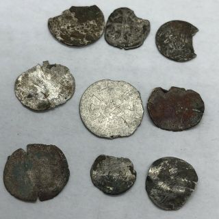 9 Authentic Medieval Silver Coin Artifacts - European Metal Detector Finds Old 2