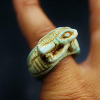 Rare Antique Stone Eye Of Horus Ring Of Ancient Egyptian For Protection & Health