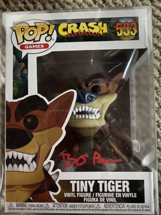 Pop Games Crash Bandicoot Tiny Tiger 533 Autographed
