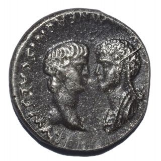 Ar Denarius Nero With Agrippina Ii Roman Empire 54 Ad Silver Coin Novelty Strike