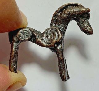 Circa 100 Bc - 100 Ad Ancient Celtic Bronze Leaping Horse Figurine 37mm