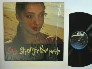 Soul Smooth Jazz Lp - Sade - Stronger Than Pride In Shrink 1988 Epic Vg,