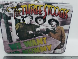 The Three Stooges Curly Moe & Larry Lunch Box Metal 2001 Very Rare