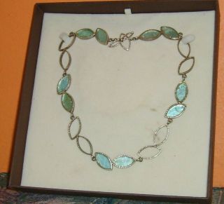 Ancient Roman Glass Necklace Mediterranean 925 Sterling Silver Artisan