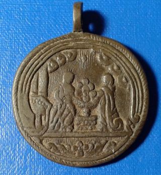 Ancient Bronze Religious Medallion.
