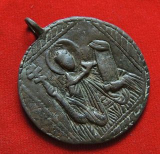 Ancient Bronze Religious Medallion 3