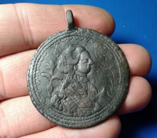 PENDANT Ancient Bronze Religious Medallion. 3
