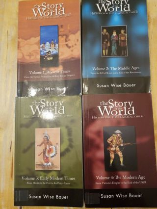 The Story Of The World,  History Ancient,  Middle,  Modern 4 Volumes Set Books 1 - 4