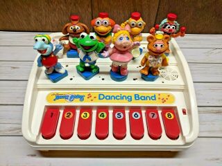 Vintage 1989 Jim Hensons Muppet Babies Dancing Band Moving Figures Piano