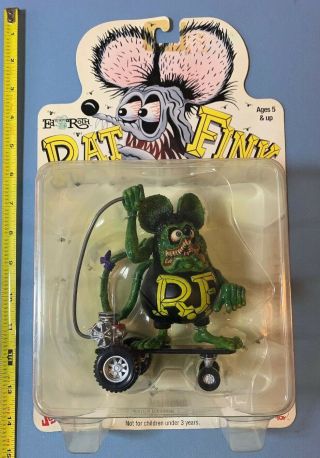 2000 Ed Roth 6” Rat Fink Action Figure On Skateboard Jonzo Sideshow Toy Nip