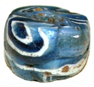 Ancient Blue Glass Excavated Islamic Cane Eye Bead Found In Mali,  African Trade