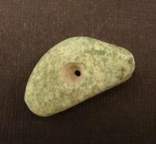 Ancient Pre - Columbian Jadeite Bead 30mm X 16mm (8 Grams)