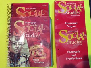 Harcourt Social Studies Ancient Civilizations Volume 1&2 & Assessment & Homework