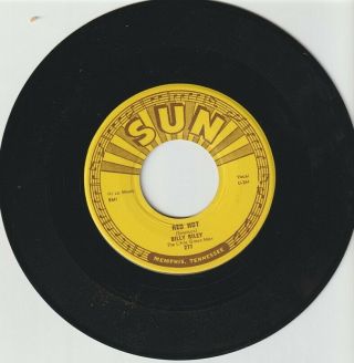 Billy Riley 45 Rpm Record Red Hot B/w Pearly Lee Sun 277 - 1957