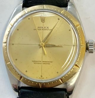 Rolex Oyster Perpetual Stainless Steel Case With 14k Bezel