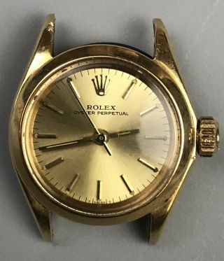 Vtg Rolex 18k Gold Ladies Oyster Perpetual Ref.  6619 Automatic C.  1967 Swiss