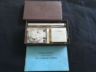 Rare Vintage Compass Camera By Le Coultre Co.  With Box And Instruction
