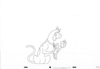 Animation Art Cel Production Drawing Great Dane Scooby Doo 103