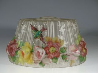 Vintage Pairpoint Reverse Painted Butterfly Puffy Large Lamp Shade Signed C.  1907