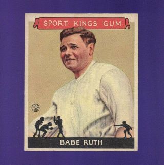 1933 Goudey Sport Kings 2 Babe Ruth An Authentic,  Vintage Card