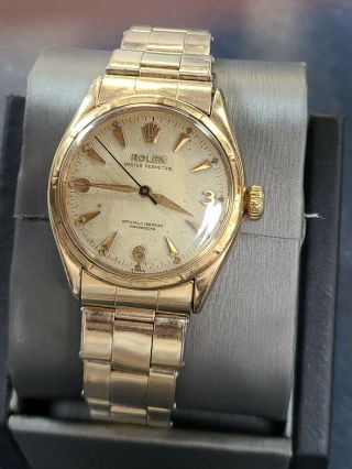 Rolex Oyster Perpetual Waffle Paper Pre - Explorer Vintage 1940s - 1950s? Gold 14k