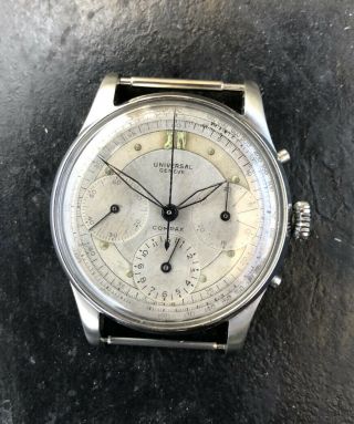 Universal Geneve Compax Cal 287 Pinpusher Vintage Chronograph 1940 
