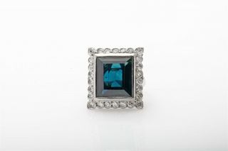 Vintage 1920s $20k 8ct Natural No Heat Blue Sapphire Gia Platinum Filigree Ring