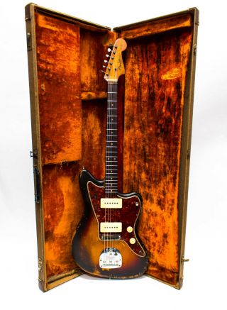 1961/62 Fender Jazzmaster Electric Guitar With Case - Sunburst - Vintage Slab
