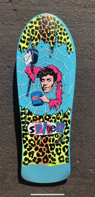 Vintage 1987 Santa Cruz Very Rare Spidey Skateboard Deck Old Stock