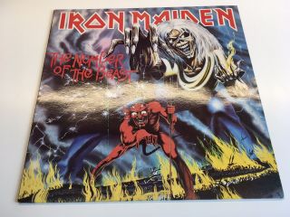 Iron Maiden Number Of The Beast Vinyl Lp,  Inner Emc 3400 1982 Press A2 B4