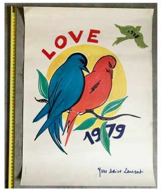 Yves Saint - Laurent Love 1979 Vintage Poster