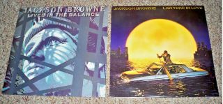2) Jackson Browne Vinyl Lp Records Lives In The Balance & Lawyers In Love