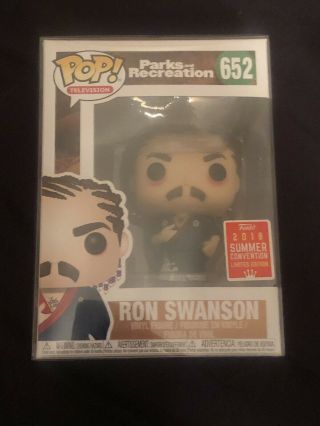 Funko 652 Ron Swanson Sdcc 2018 Exclusive Television Parks And Recreation