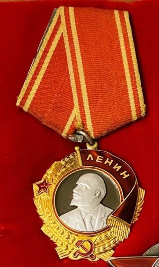 Vintage Ussr Soviet 23k Solid Gold & Platinum Order Of Lenin