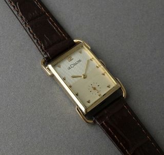 JAEGER LECOULTRE 14K Solid Gold Art Deco Gents Vintage Watch 1942 - STUNNING 2