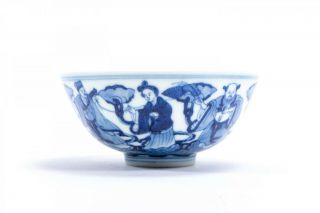 Vintage Chinese blue and white diminutive porcelain bowl It Marked Asian China 3