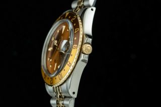 Vintage Rolex GMT Master Ref 16753 - Root Beer Wristwatch ' Nipple ' Dial 2