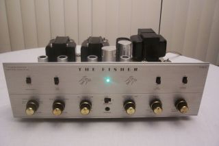 Vintage The Fisher X - 100 - B 12ax7 7868 Tube Stereo Integrated Amplifier 500c Era