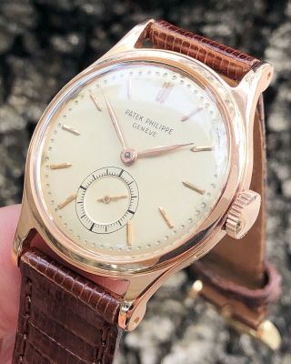 Patek Philippe Calatrava 18k Pink Gold Vintage Ref.  2451 Waterproof Case Watch