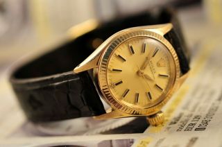 Vintage Swiss Rolex Ladies 6619 18k Solid Gold Watch Circa 1959 Condit.