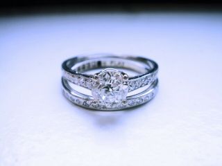 Antique Platinum 1.  25ct Si/i Diamond Wedding/engagement Ring Set Size 6