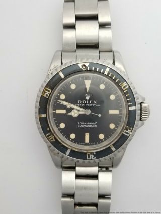 Vintage 1960s Us Navy Rolex 5513 Submariner From Owner Matte Dial