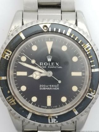 Vintage 1960s US Navy Rolex 5513 Submariner From Owner Matte Dial 2