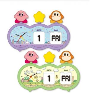 Nintendo Kirby Of The Stars Waddle Dee Pata Pata Clock Purple And Green 2 Set