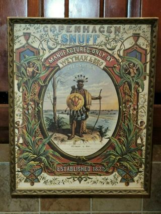 Rare Vintage Copenhagen Snuff Tobacco Advertising Litho P.  S.  Duval & Sons Sign