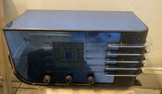 Vintage Sparton Model 557 Blue Mirror Radio 1936 Art Deco Rare Not
