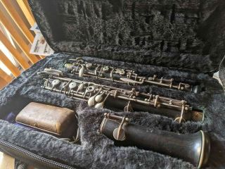 Vintage Antique F.  Loree Paris Oboe - 1930s With Accessories And 2 Cases