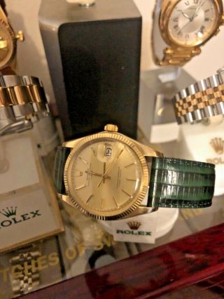 Vintage 1971 Rolex 14k Gold Date 1503 Fully Serviced Very Collectable