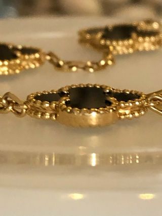 Authentic Van Cleef And Arpels Vintage Alhambra Black Onyx Bracelet