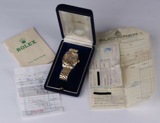 Vintage Men Oyster Perpetual Chronometer 1601 Steel Rolex Watch W/ Paperwork